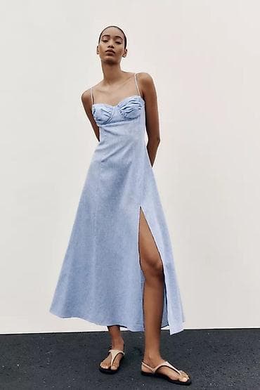 libaslar: Açıq mavi rəngdə, yay üçün ideal zərif don. YENİ, etiketli. 100 azn — 2