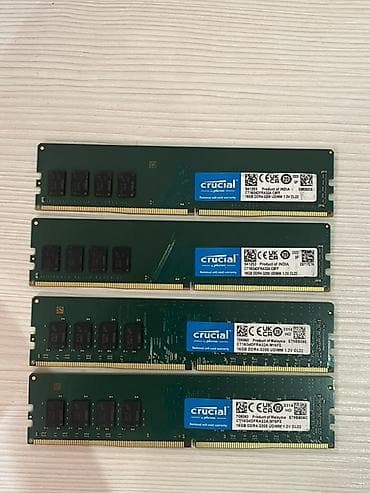 lombard komputer: Operativ yaddaş (RAM) Crucial, 16 GB, 3200 Mhz, DDR4, PC üçün, İşlənmiş — 2