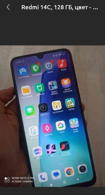 xiaomi mi mix 2: Redmi 14C, 128 GB, rəng - Qara, Barmaq izi — 1