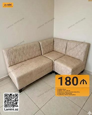 Künc divan, Mətbəx üçün, Parça, Bazasız, Açılan — 1