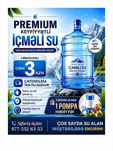distillə edilmiş su: EVA SU – Hər zaman xidmətinizdəyik 💧 🚚 Bütün bölgələrə çatdirilma var — 1