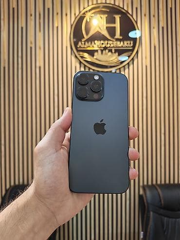 IPhone 16 Pro Max, 256 GB, Black Titanium, Zəmanət, Simsiz şarj, Face ID