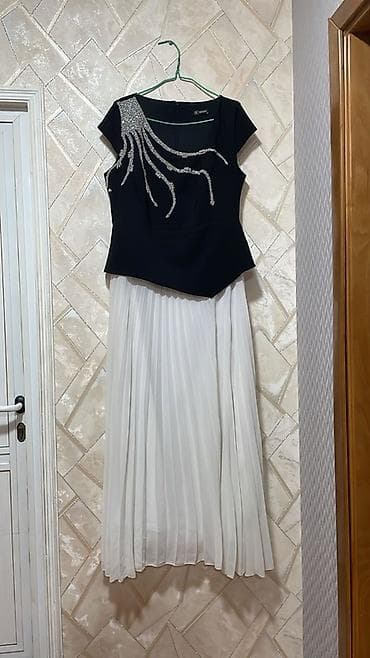 Qadın geyimləri seti – 4 ədəd 1) Zərli dekorlu don - Üst hissə: qara