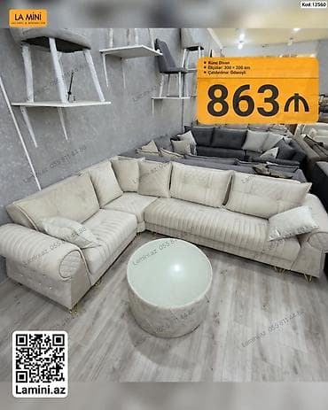 kreditle kunc divanlar: Künc divan – La Mini - Model: Künc divan - Ölçü: 300 × 200 sm - Rəng — 1