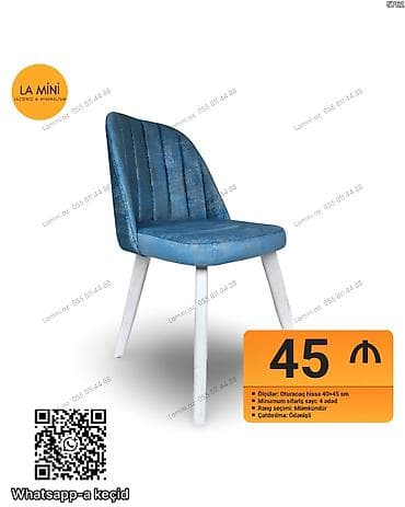 Mətbəx üçün, Qatlanmayan, rəng - Göy Stul