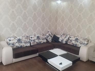 Мебель: Künc divan dəsti - Tərkib: 1 ədəd L formalı künc divan, 2 ədəd tək — 3