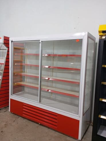 soyuducu market: İki qapılı, soyuducu vitrin, məhsulların sərgisi və soyuq saxlanılması — 4