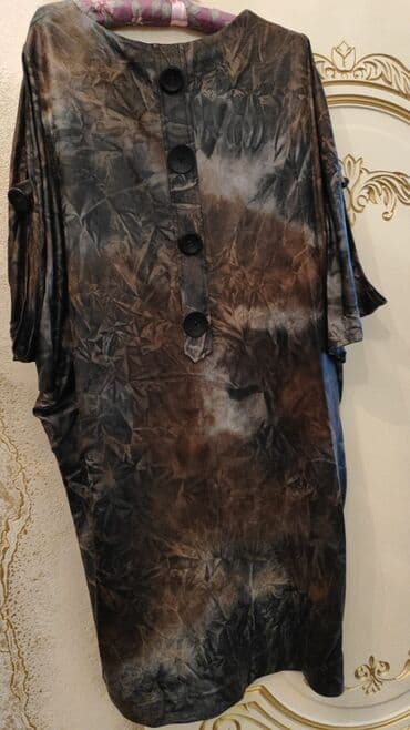 böyuk bədən: Qadın tunik/kimono-stil paltar - Rəng və naxış: qarışıq tünd-boz — 2