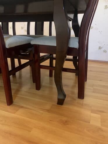 стол стул для зала: Для гостиной, Б/у, Нераскладной, 6 стульев — 3