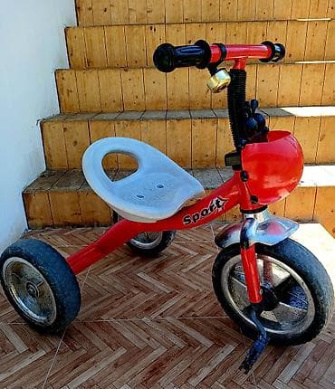 Uşaq üçtəkərli velosipedi – Sport modeli - Rəng: qırmızı-gümüş -