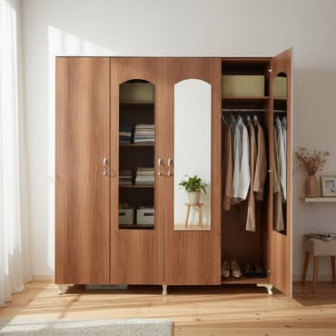 ucuz dolab: İşlənmiş, Açılan, 4 qapılı Düz dolab, Qarderob, paltar dolabı — 1