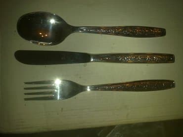 qaşıq çəngəl: Новый комплект посеребрённых вилок, ложек, ножей - по 12 штук — 2
