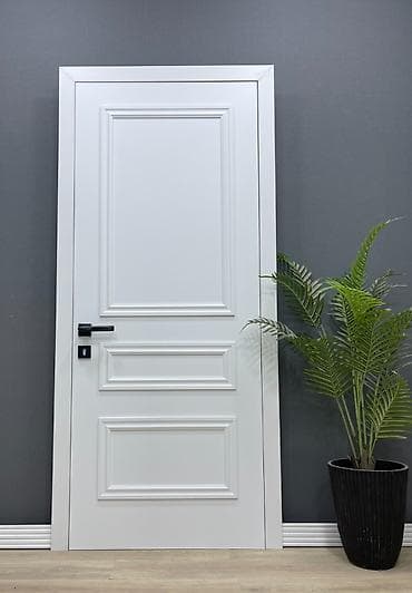 dollar buketi: Ağ rəngli interyer qapısı – klassik panelli dizayn - Rəng: qar kimi — 1