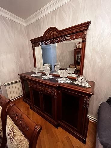 plasmas stolar: Təmiz təbii ağacdan hazırlanmış klassik qonaq otağı mebel dəsti — 1