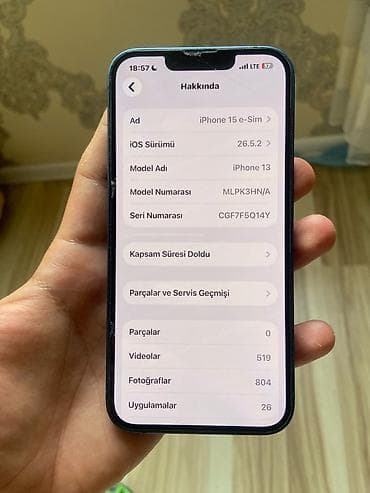 iphone satilir: IPhone 13, 128 GB, Göy, Simsiz şarj, Face ID — 4