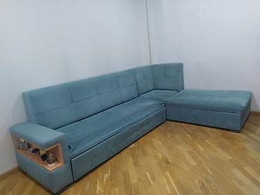 dekor ref: Künc divan, İşlənmiş, Açılan, Bazalı, Vеlur parça — 1
