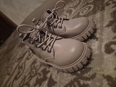 uşaq ayaqqabı: Uşaq üçün dəri botlar təzə alınıb geyinilməyib - Rəng: açıq bej/boz — 2