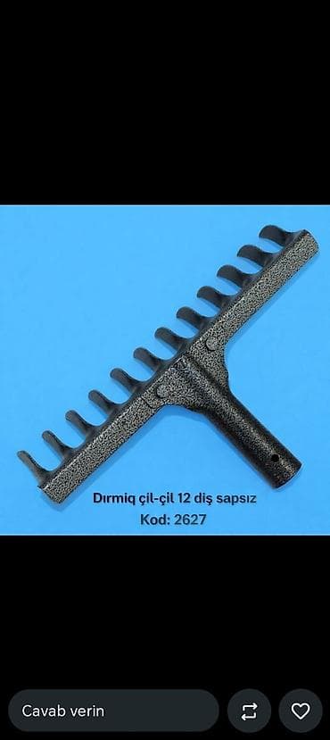 Dırmıq çil-çil, 12 diş, sapsız Kod: 2627 - Material: möhkəm metal