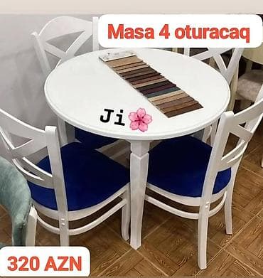 nerjavik stol: Mətbəx üçün, Açılmayan, Yumru masa, 4 stul — 1