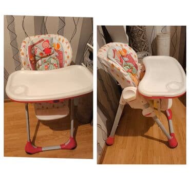 Uşaq yemək stulu - Rahat və yumşaq yastıqlı oturacaq, rəngarəng