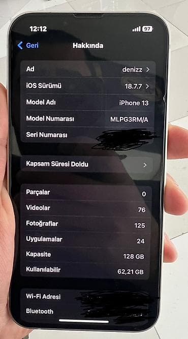 2 ci el iphone 13 pro max: IPhone 13, 128 GB, Ağ, Face ID — 4