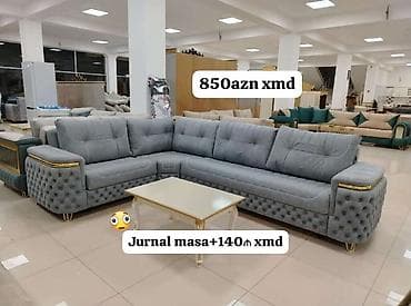 Divan və masa dəstləri: Mebel dəsti – müxtəlif modellər - Künc divan: yumşaq oturacaq və — 3