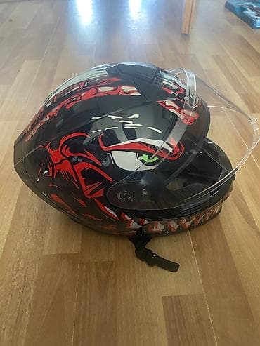 gidrafon mator: Motokask – tam üzlü (full-face) model, rəngarəng qrafika ilə - — 1