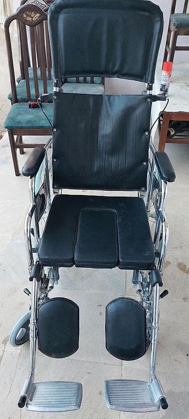 Слуховые аппараты: Tualet funksiyalı əlil arabası - Material: xrom örtüklü möhkəm metal — 2