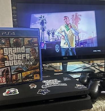 ps4 slim disk: 🎮 Sony PlayStation 4 Slim 500gb içinde gta 5 oyunu ve diger oyunlar – — 1
