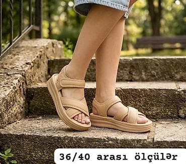 Личные вещи: Qadın sandal modeli - Rənglər: qara, bej, ağ - Ölçülər: 36–40 — 2