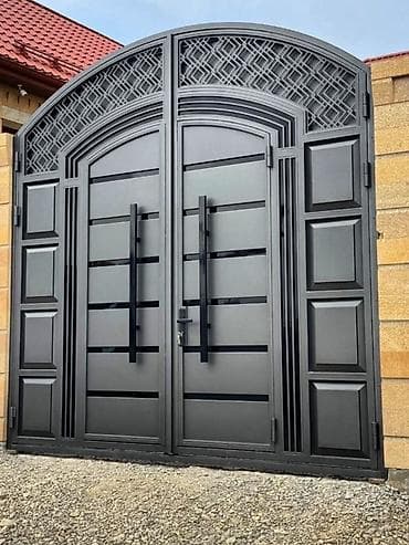 мох: Железо Дворовые ворота, Распашные, Механические, С фрамугой, цвет - Коричневый, Нет кредита — 4