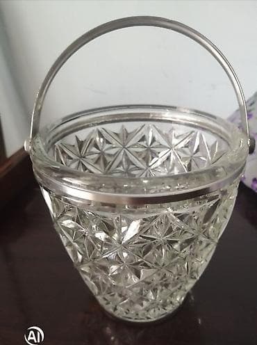 Şüşə konfetnisa – metal tutacaqlı - Material: qalın, kəsimli relyef — 2