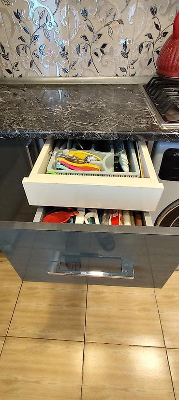 Mətbəx mebeli Akril panel dəsti – künc yerləşim, üst və alt — 3