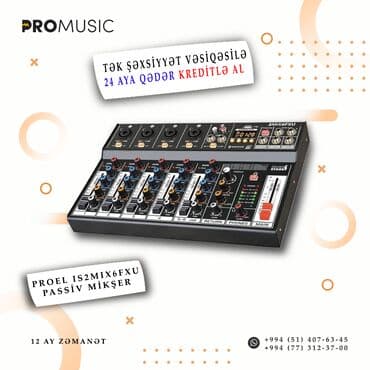 Proel is 2mix6fxu model passiv mikşer ( aparat, səs avadanlığı )