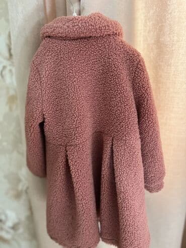 трикотажные юбки для девочек: Uşaq üçün qız modeli şerpa/ teddy tipli qalın palto - Rəng: toz gül — 2