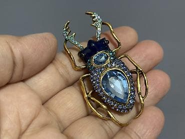 broskalar: Bəzək broş kolleksiyası - Model 1: Qızılı tonlarda, iri — 8