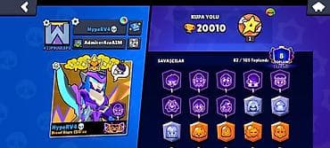 komputer vakansiya: Brawl Stars oyunu üçün inkişaf etmiş hesab - Kupa: 20,010 - Toplanan — 4