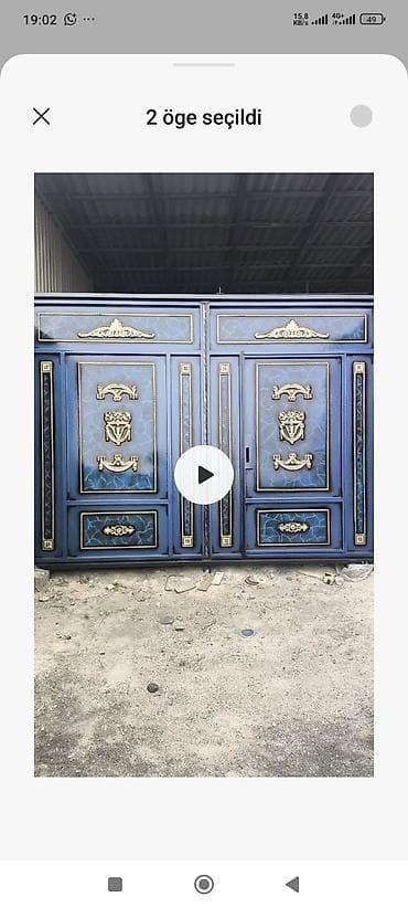 sef qap: Dəmir Həyət darvazası, Yana açılan, Mexaniki, Qapı ilə, rəng - Qəhvəyi — 4