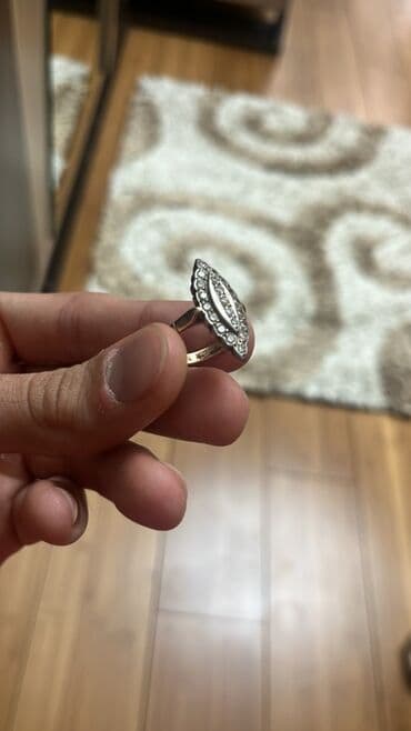 золотые комплекты с бриллиантами в баку: Кольцо, Желтое золото — 2