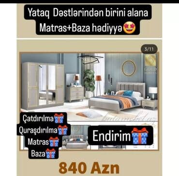 трюмо: İkinəfərlik çarpayı, Dolab, Termo, 2 tumba, Azərbaycan, Yeni — 2