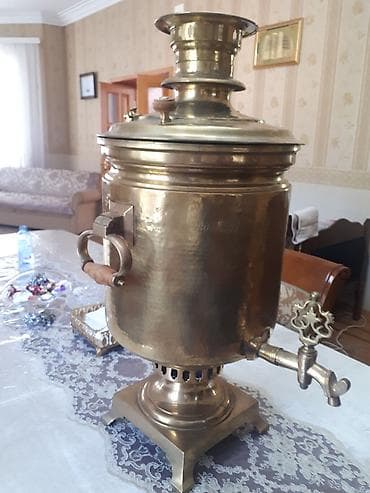 самовар антикварный: Старинный самовар, 1870 год, Медь, Состояние: Отличное — 4