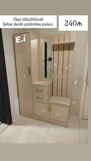dolab işlənmiş: Düz dolab, Dəhliz üçün, Paltar üçün, Açılan, Korpuslu, 2 qapılı — 1