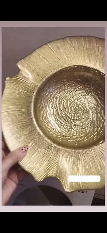 cayniy serviz: Məhsul: Emsan “Servant” dekorativ meyvə qabı - Rəng: Qızılı - — 3