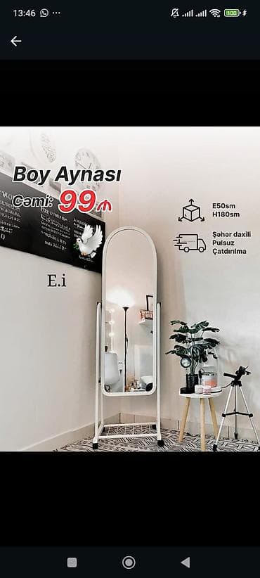 tort sekilleri: Güzgü Döşəmə üstü, Oval, Çərçivə ilə — 1