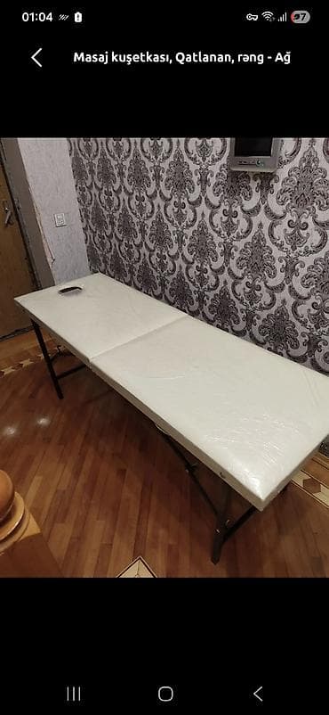 salon mebli: Masaj kuşetkası, Qatlanan, rəng - Ağ — 1