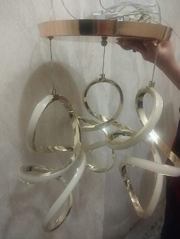 Stol lampaları: Led Çılçıraq, 3 lampa, Metal — 1