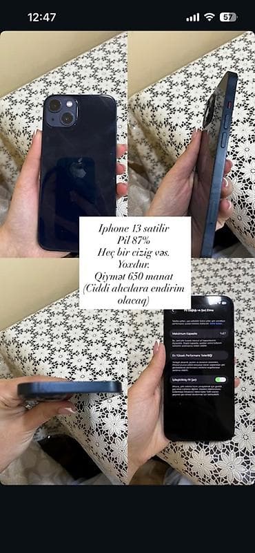 IPhone 13, 128 GB, Qara, Face ID