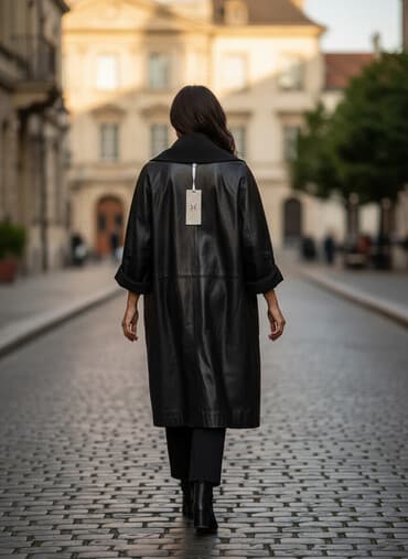 dəri kurtkalar instagram: Plaş, Escada, L, XL, 2XL, rəng - Qara — 1