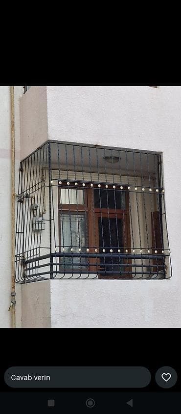 Dəmir pəncərə/balkon barmaqlığı - Material: qalın divarlı, qaynaqla — 4