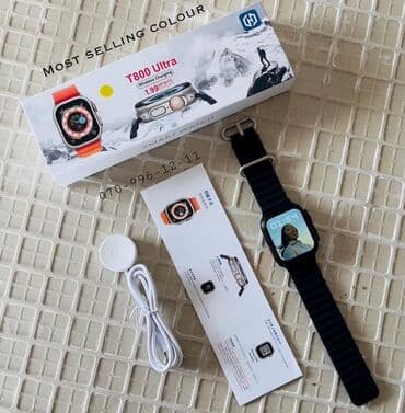 unihertz tank qiymeti: Smart watch T800 Ultra Wireless Charging 🔋 1.99 infinite Display — 3